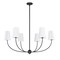 Z-Lite Shannon Chandelier, 6-Light, 42 In.W x 19.25 In.H, Matte Black/white 3040-42MB - alternate 8